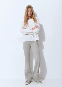 Blusa cuello redondo smock en pico