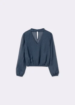 Blusa detalle chocker brillos