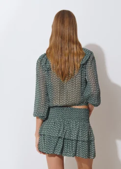Blusa estampado bicolor
