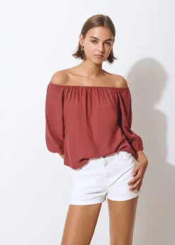 Blusa manga larga lisa