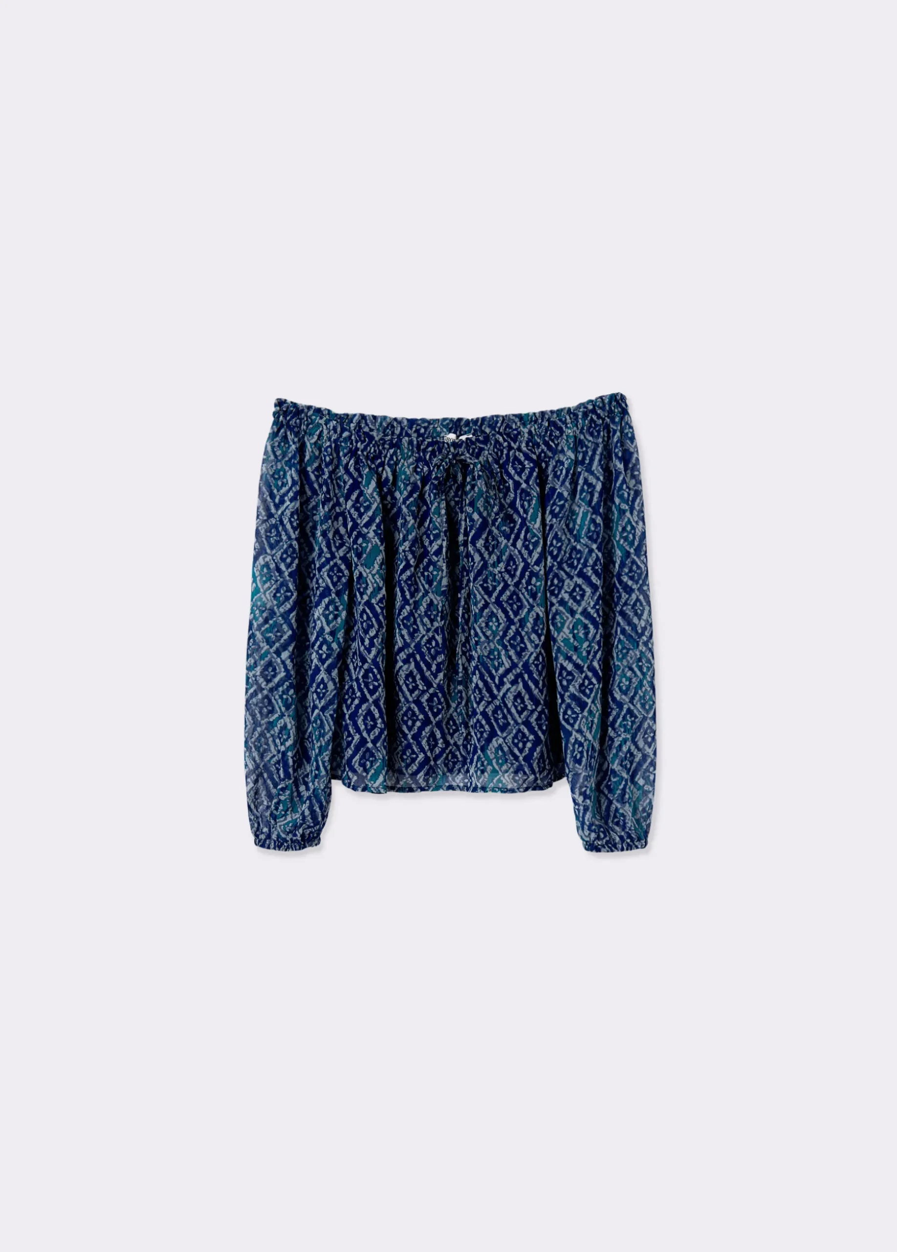 Blusa offshoulder estampado ikat