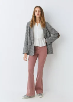 Blusa smock con botones plumeti