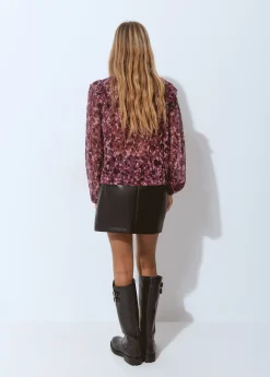 Blusa volantes mangas estampada brillo