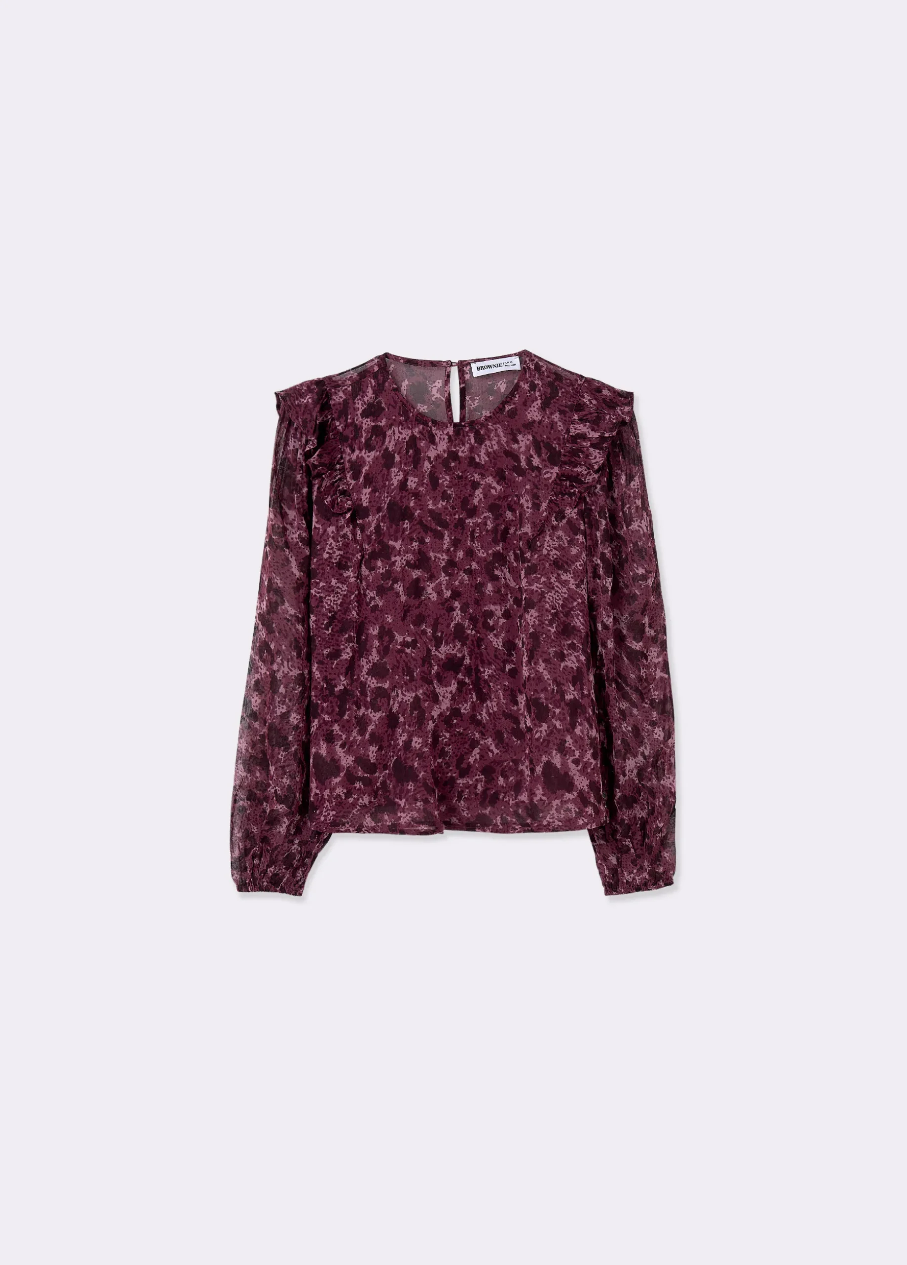Blusa volantes mangas estampada brillo