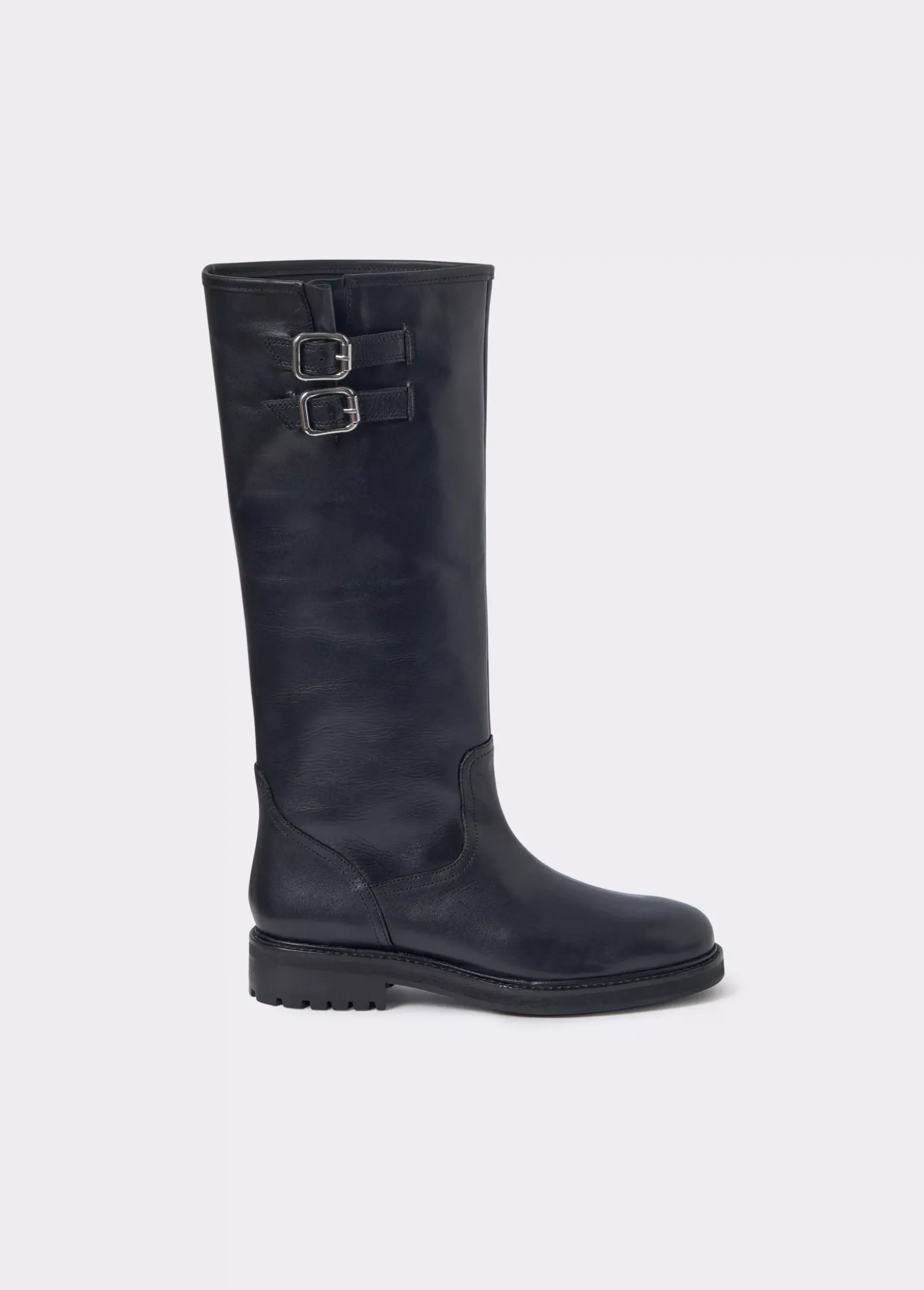 Bota alta piel hebillas