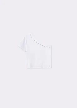 Camiseta asimétrica efecto lavado