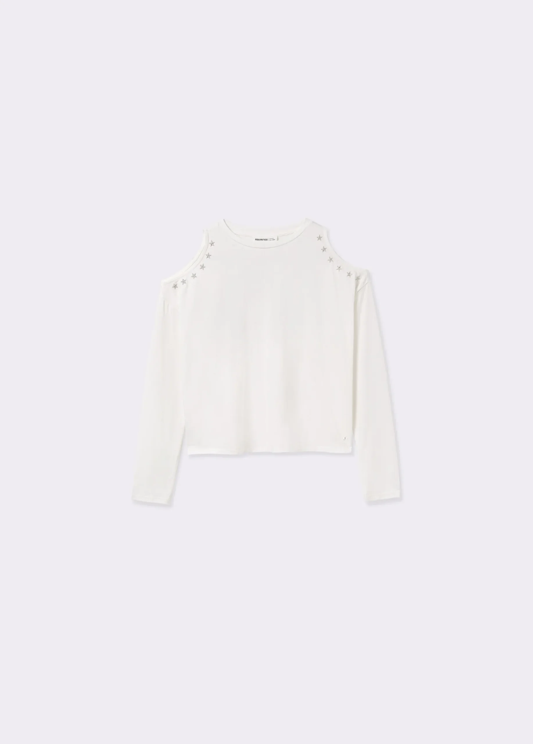Camiseta cut-out bordado estrellas