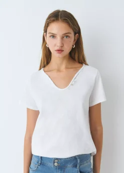 Camiseta manga corta algodón flame botones