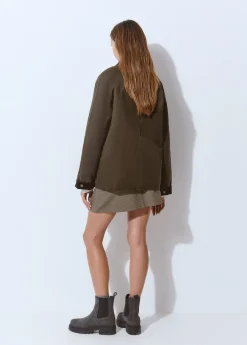 Chaqueta encerada con chaleco borrego extraíble