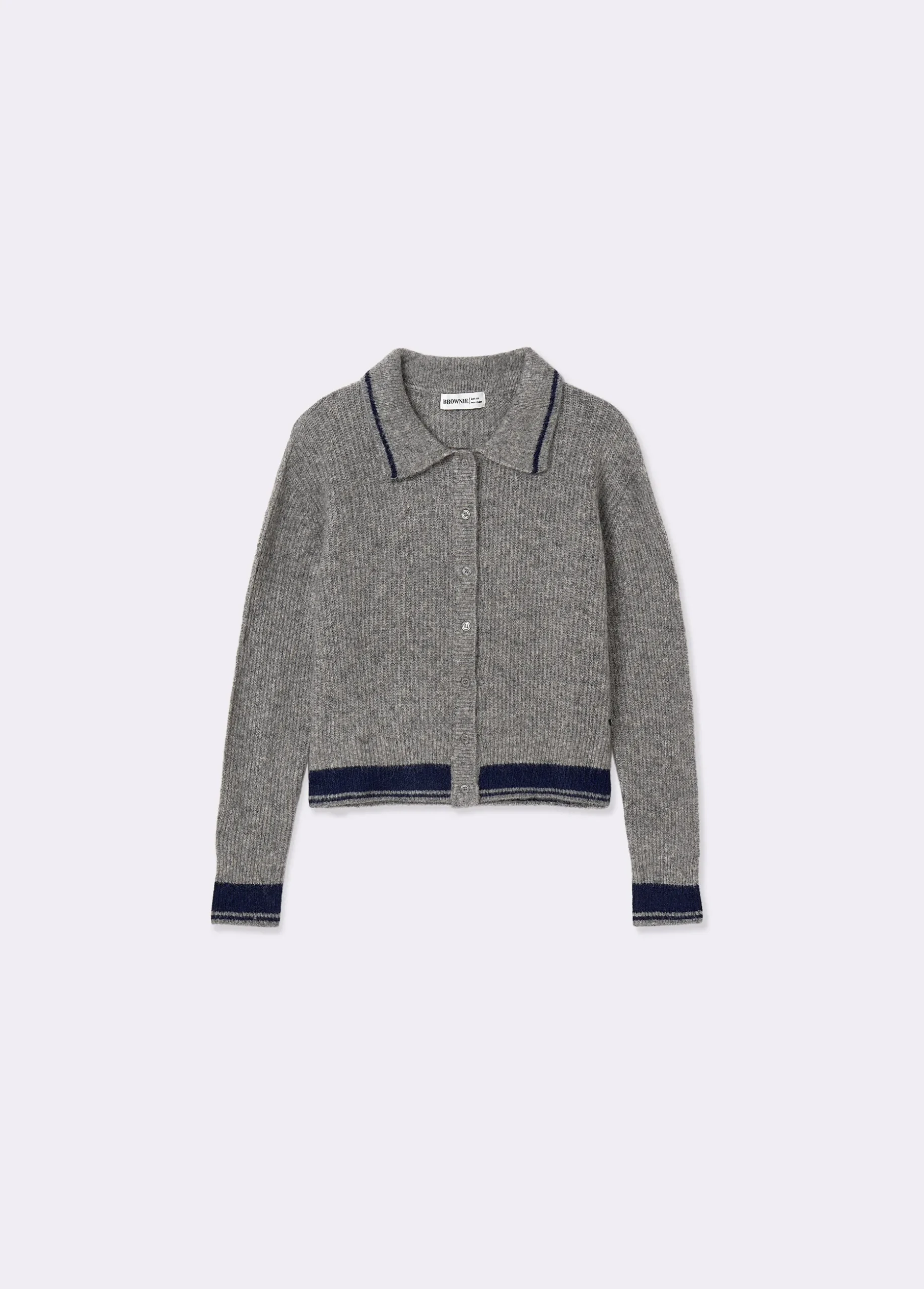 Chaqueta punto cuello polo contrastes
