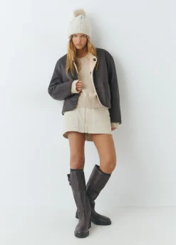 Chaqueta reversible doble faz efecto piel