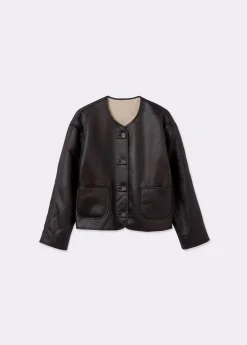 Chaqueta reversible doble faz efecto piel