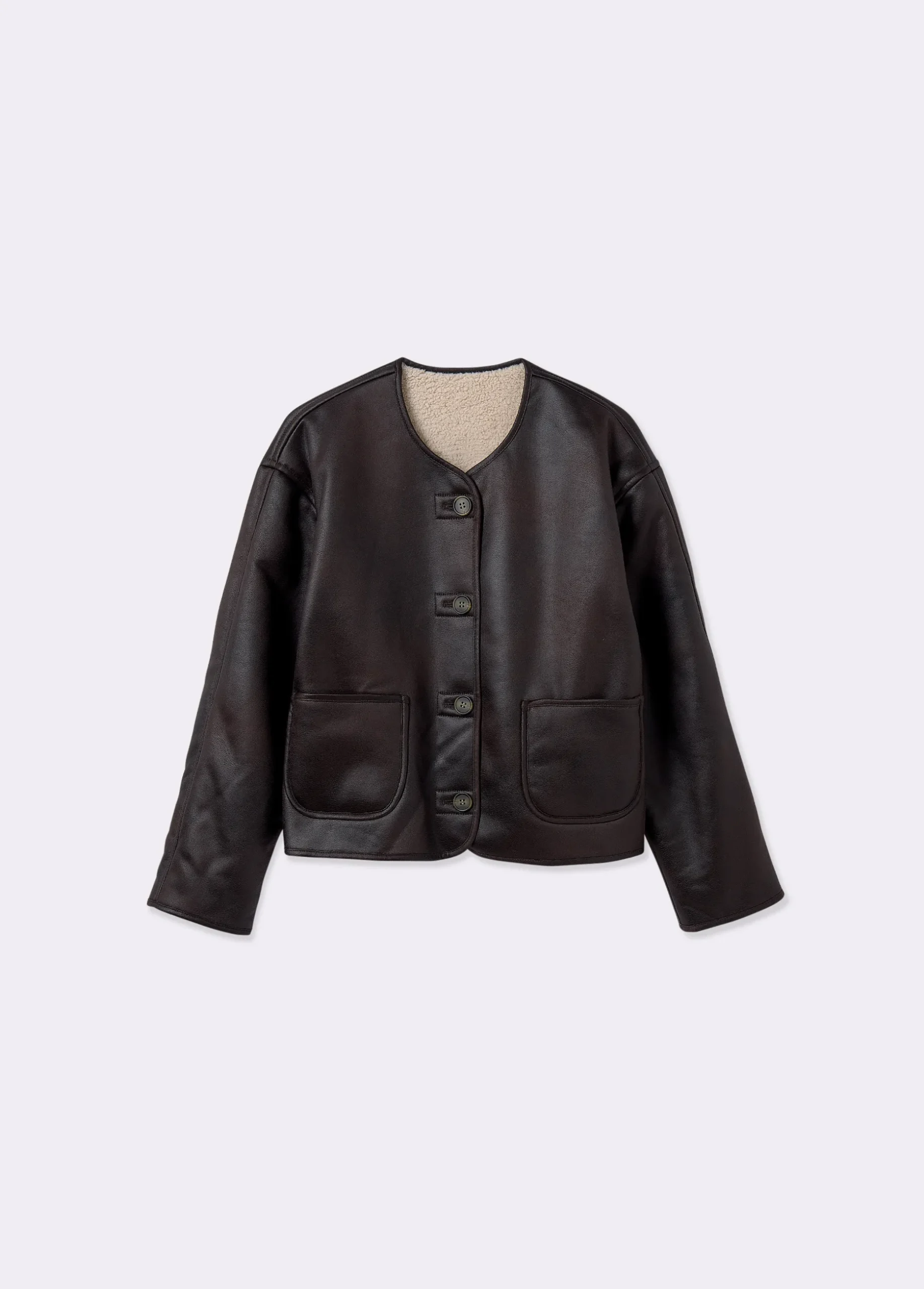 Chaqueta reversible doble faz efecto piel