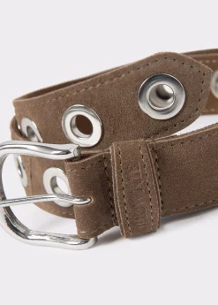 Cinturón piel eyelets