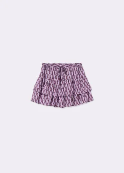 Falda estampada volantes