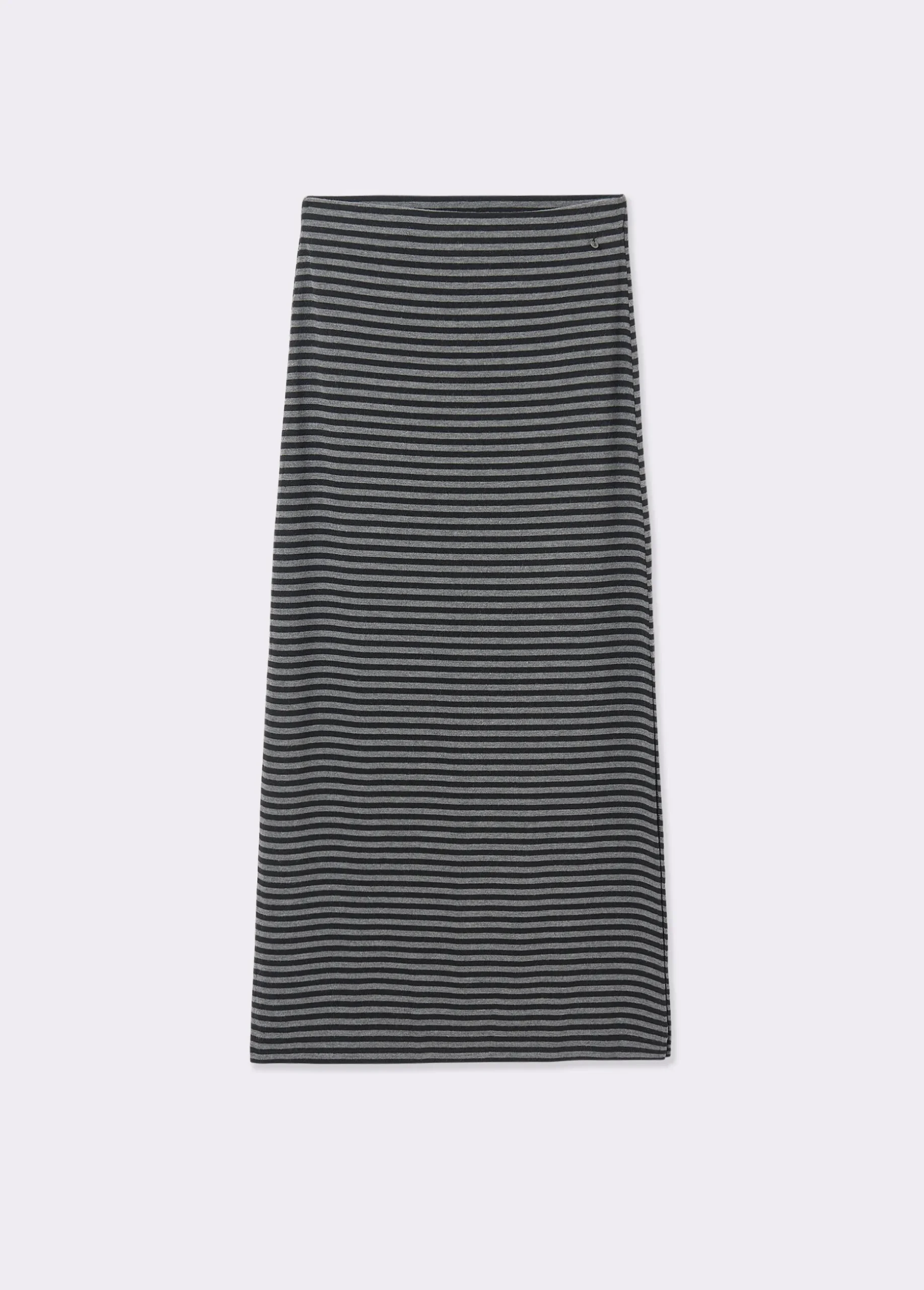 Falda midi raya tejida bicolor