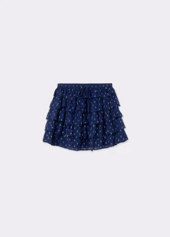 Falda multivolantes brillo
