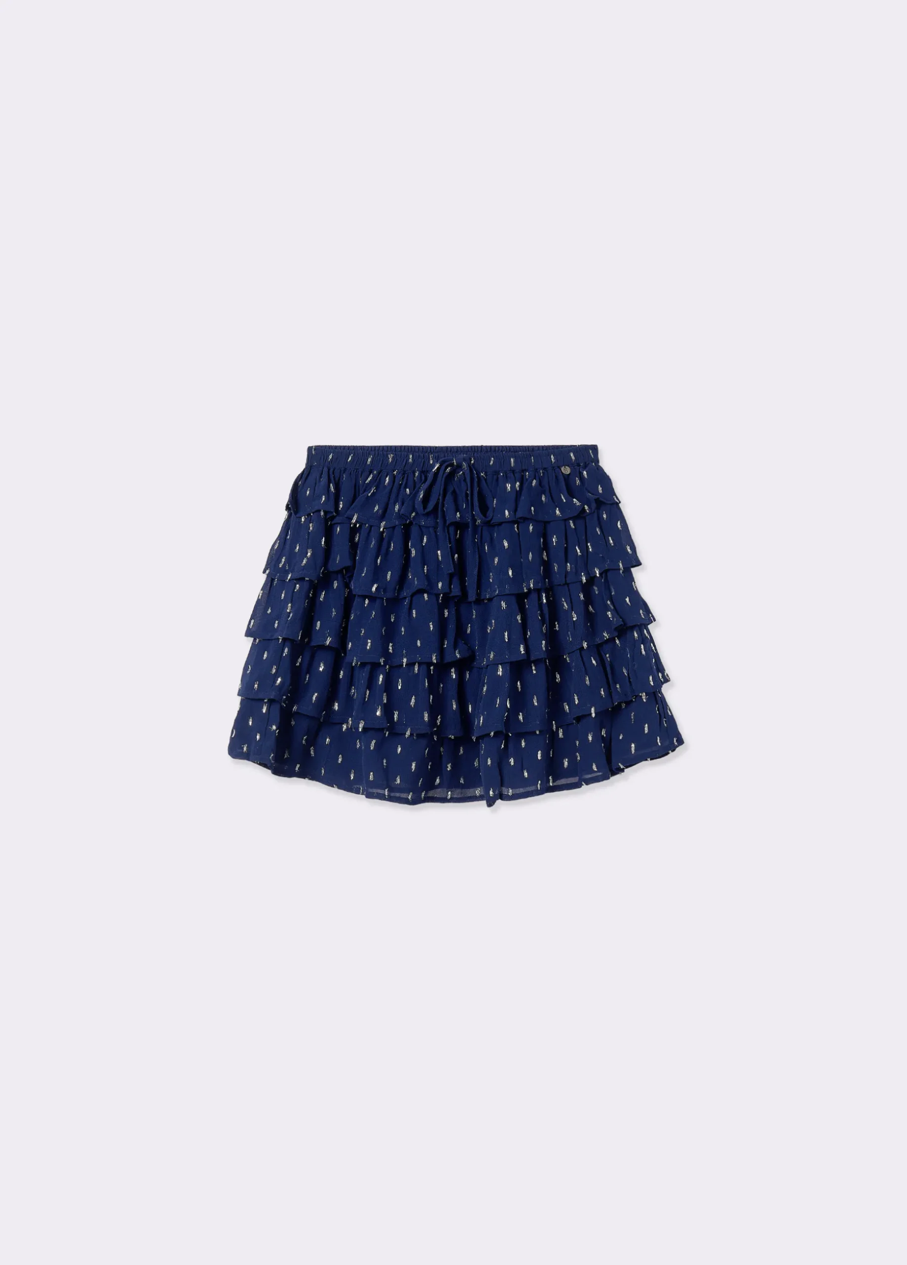 Falda multivolantes brillo
