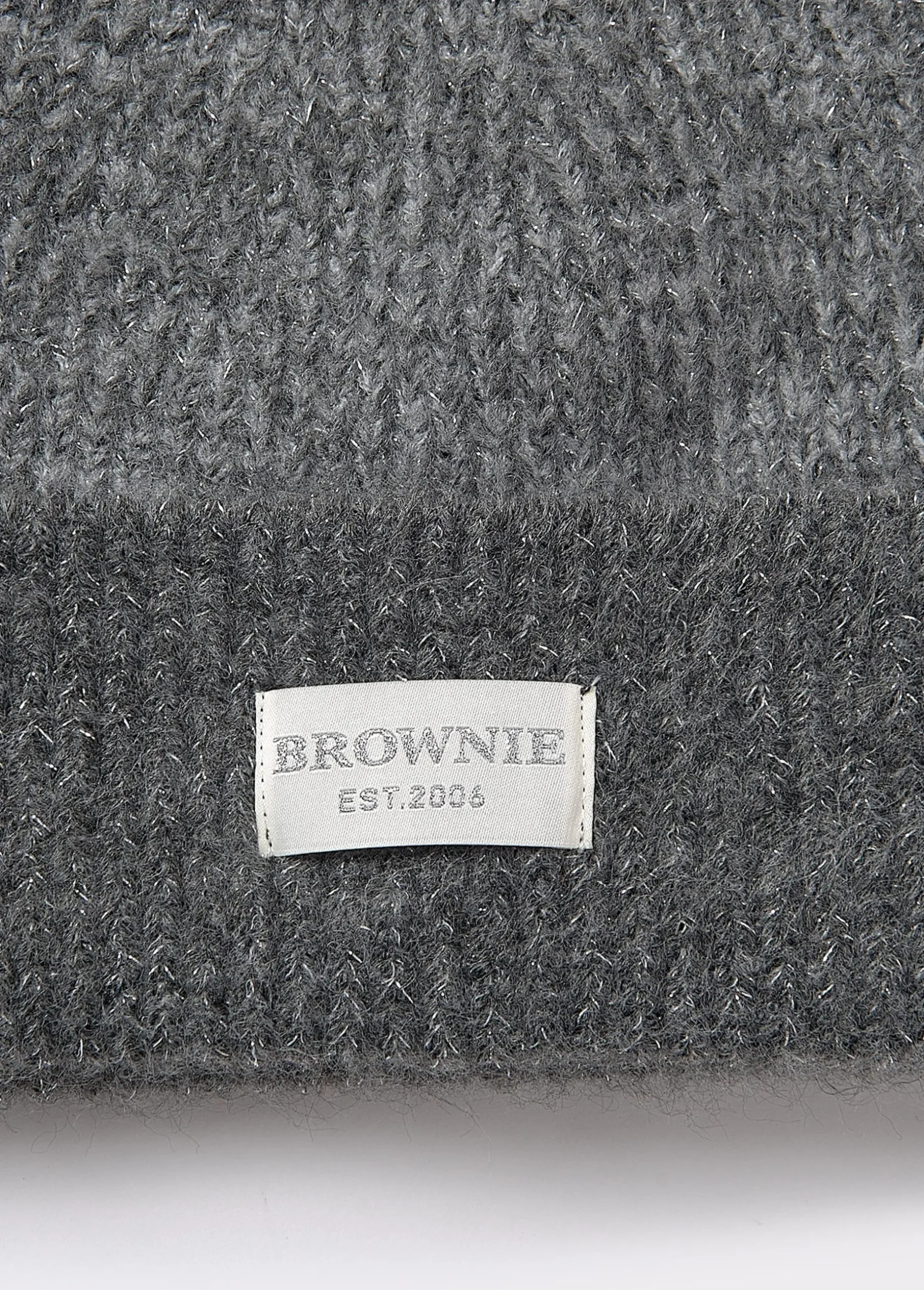 Gorro bicolor canalé lurex