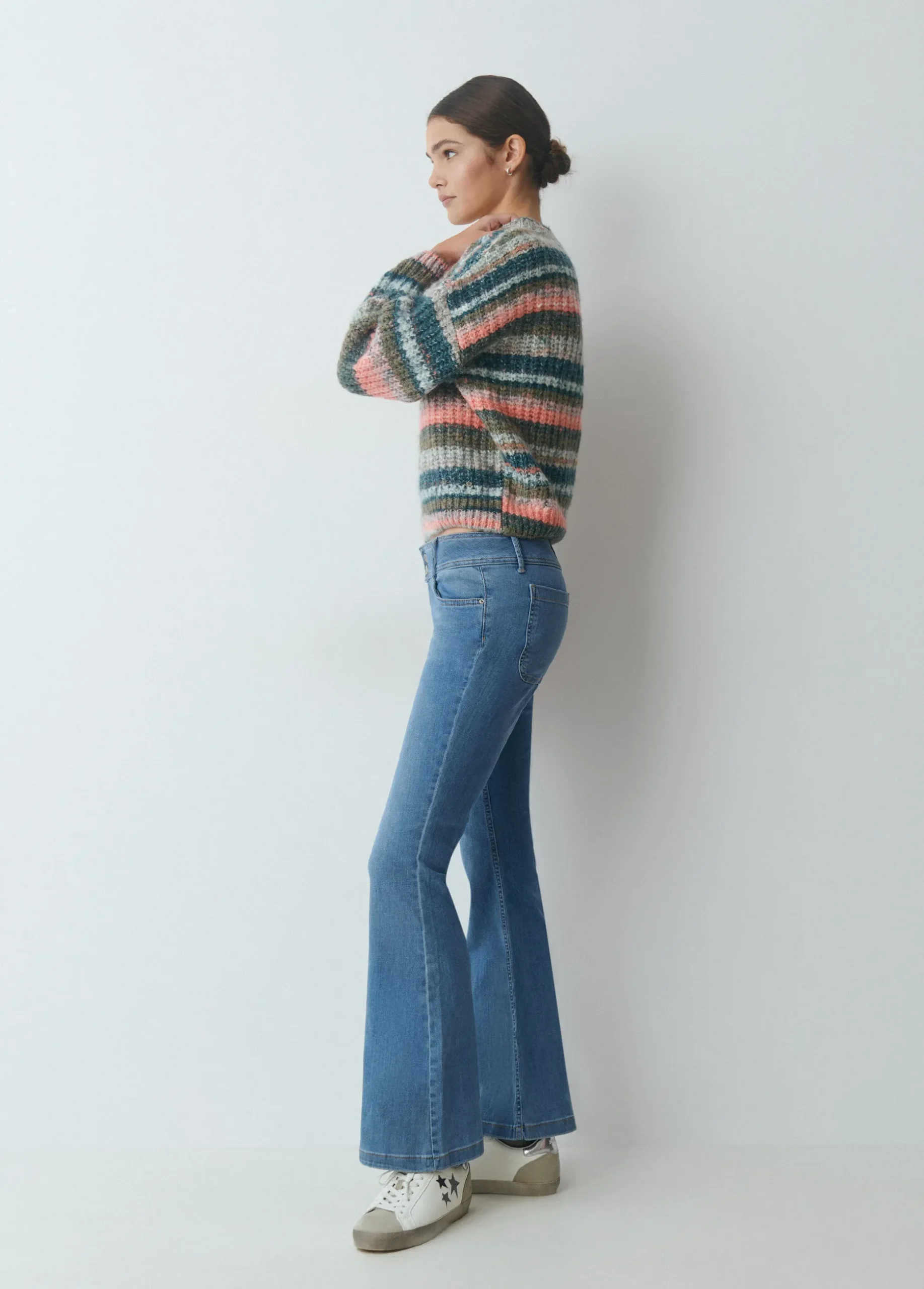 Jeans campana cintura ancha