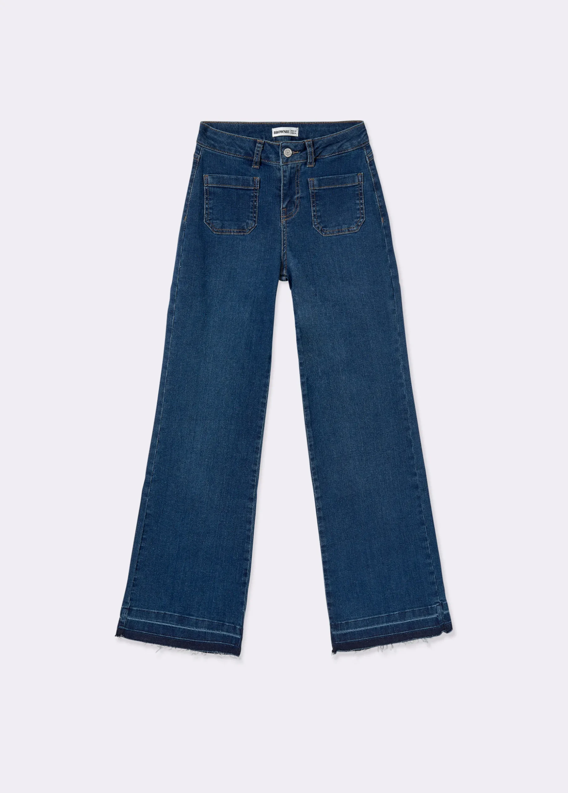 Jeans culotte bajo desdoblado