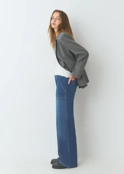 Jeans culotte bolsillo frontal