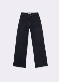 Jeans culotte bolsillo frontal