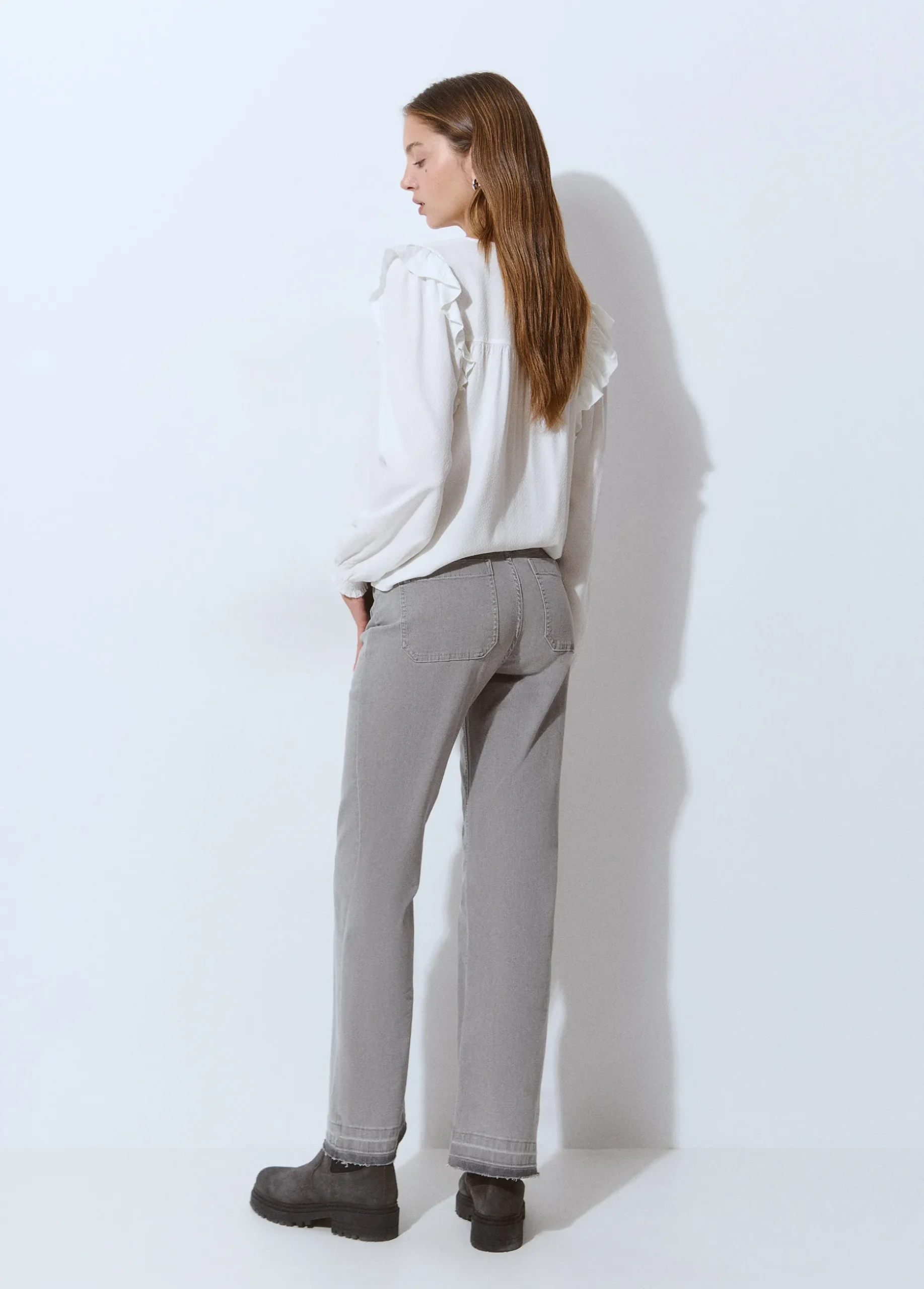 Jeans culotte botones frontales