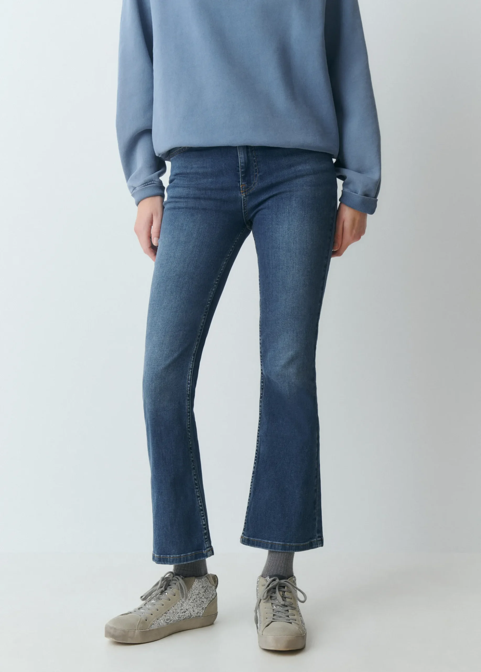 Jeans flare cropped