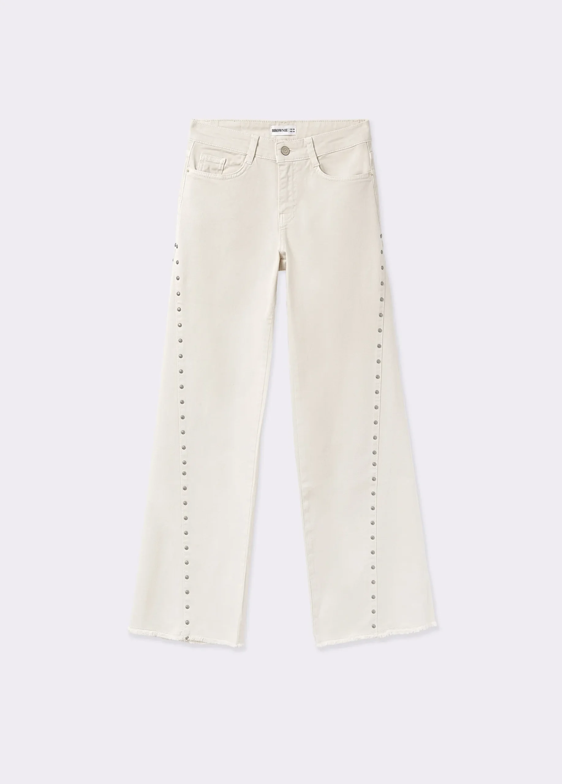 Pantalón corte lateral tachas
