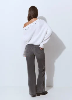 Pantalón culotte bordado estrellas