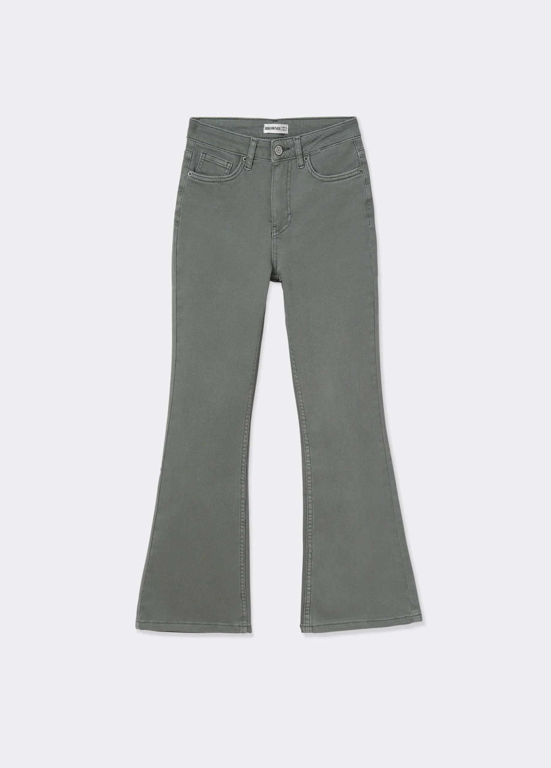 Pantalón flare cropped botones