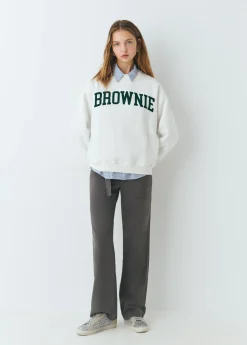 Sudadera texto brownie