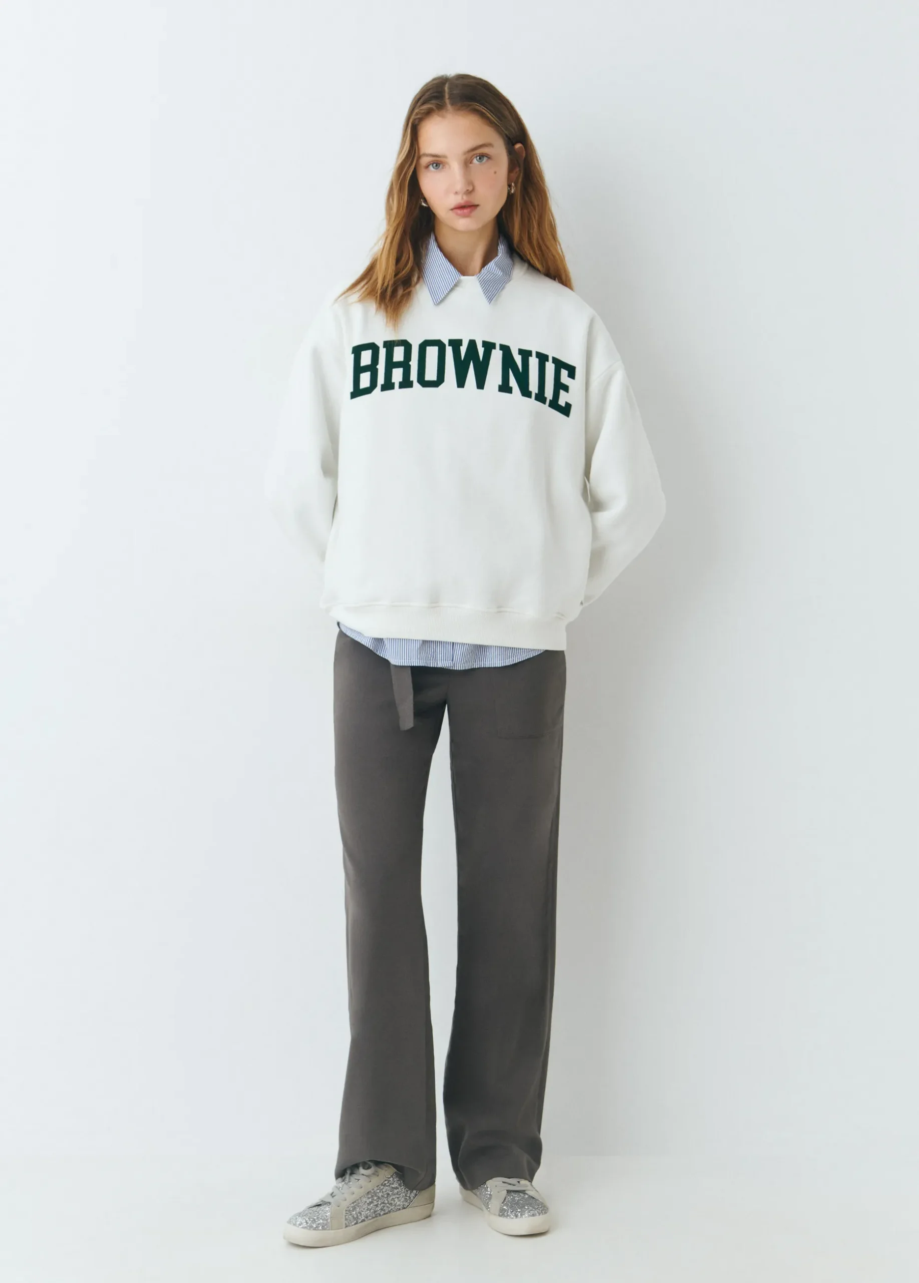 Sudadera texto brownie