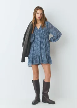 Vestido estampado fluido