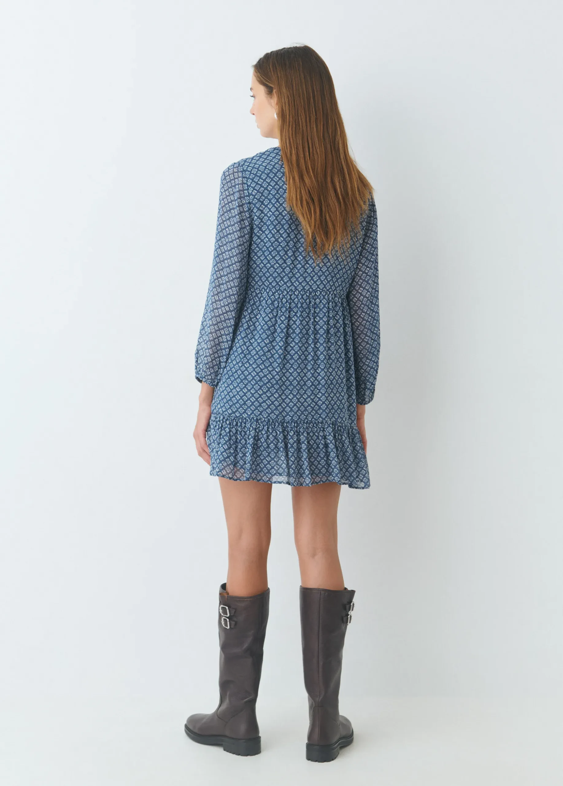 Vestido estampado fluido