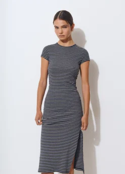 Vestido largo rayas manga corta