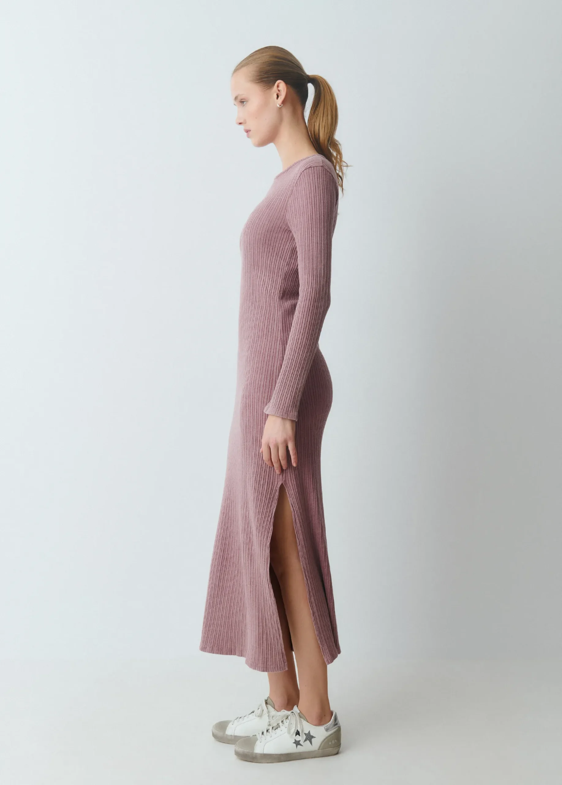 Vestido midi canalé