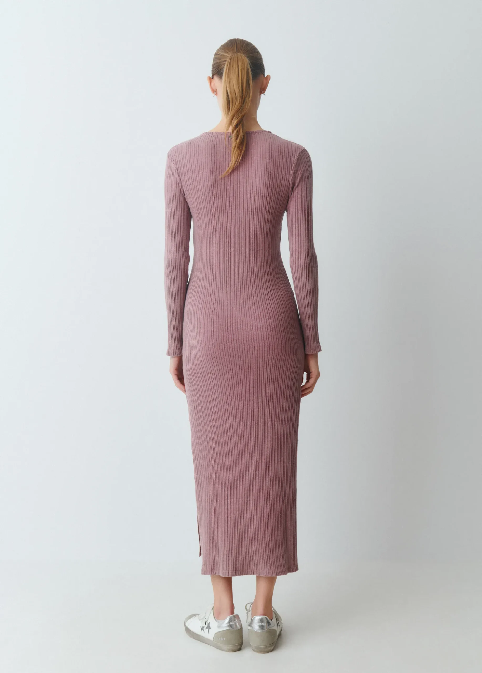Vestido midi canalé