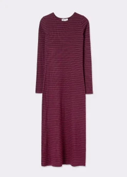 Vestido midi rib raya tejida