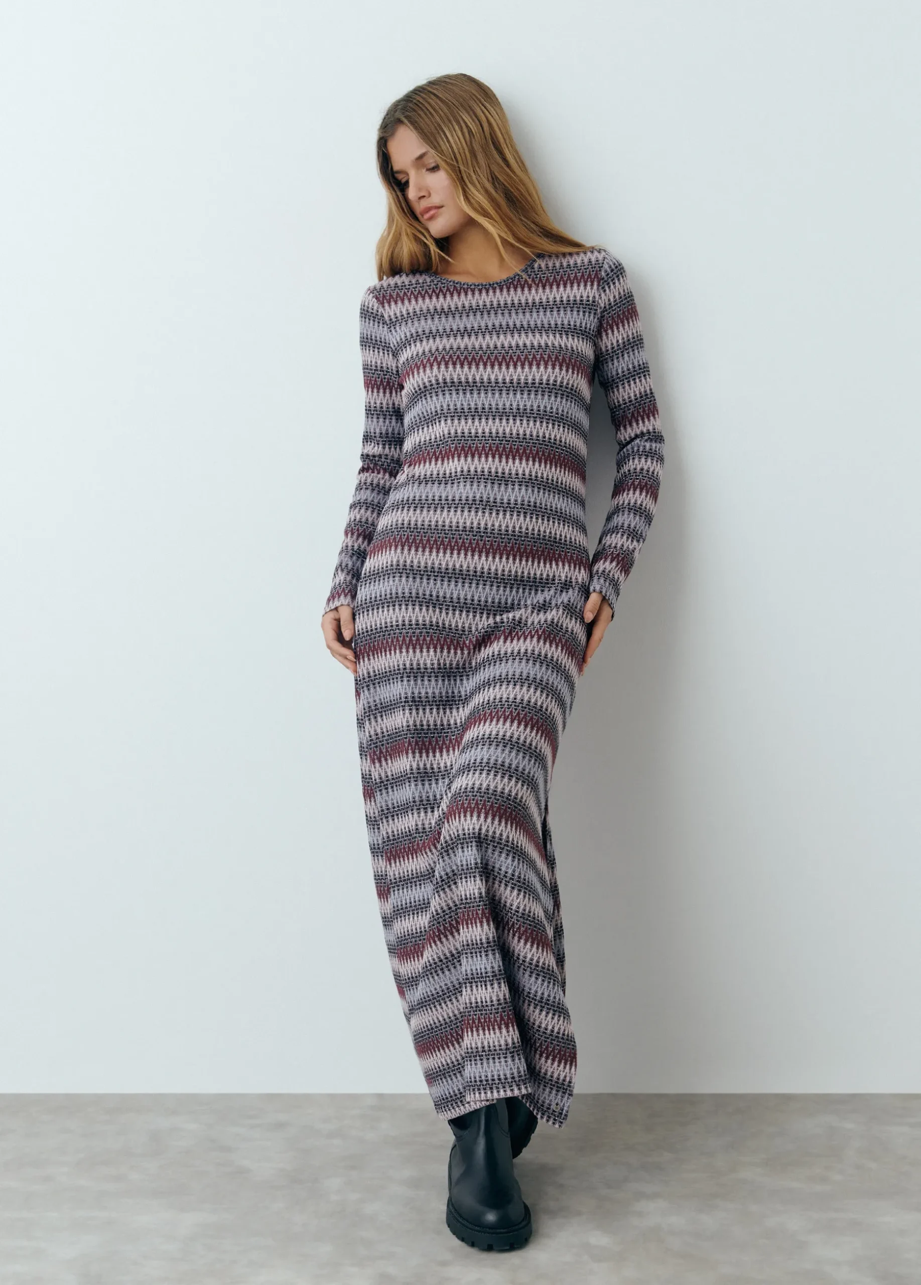 Vestido raya hilo metalizado