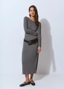 Vestido rib midi