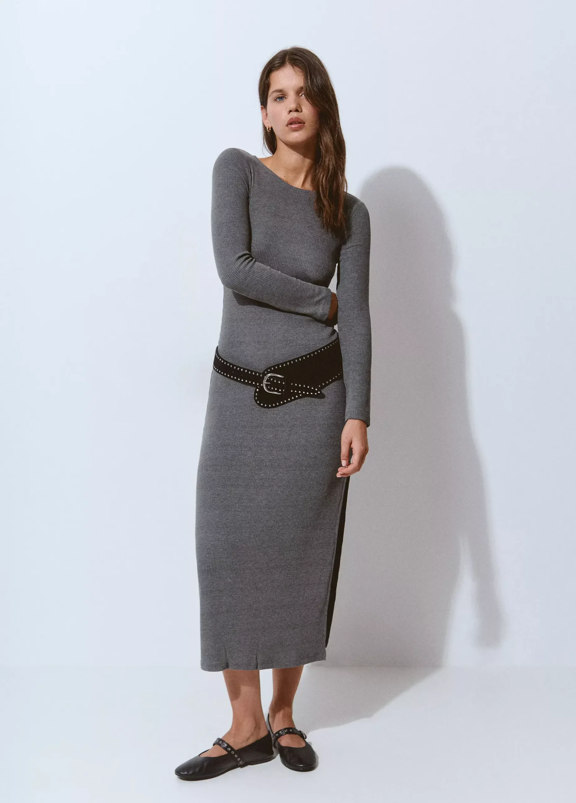 Vestido rib midi