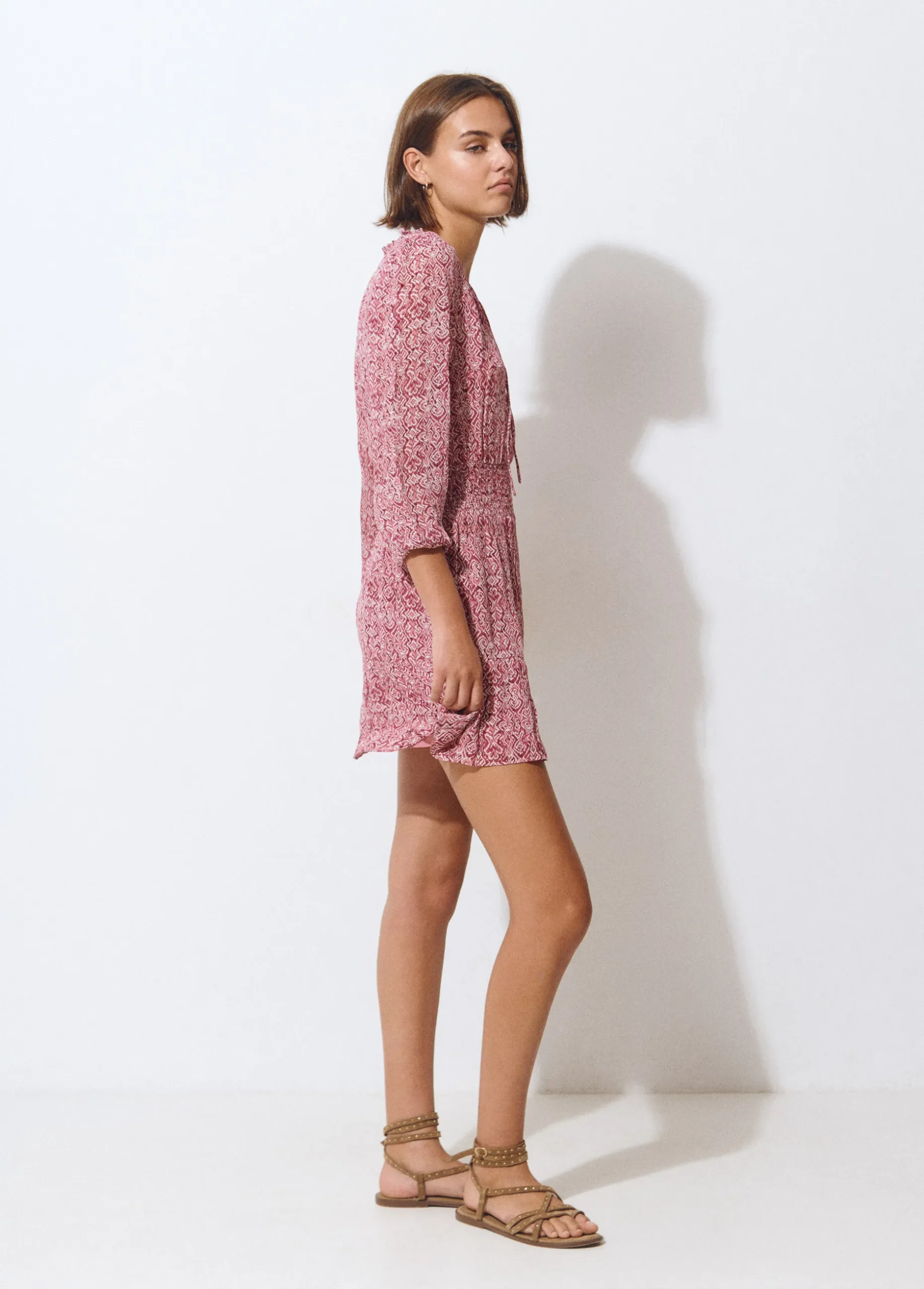 Vestido smock estampado